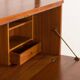 Italian vintage floor to celling wall unit with a bureau or a bar cabinet