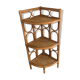 Etagère d'angle vintage en rotin