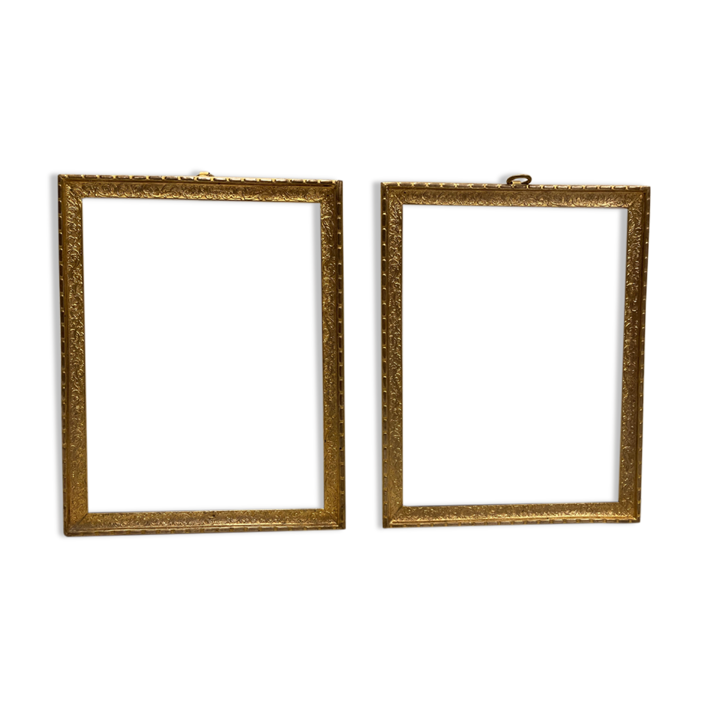 Pair of gold brass frames
