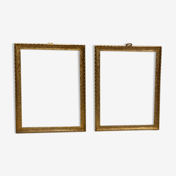 Pair of gold brass frames