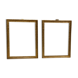 Pair of gold brass frames