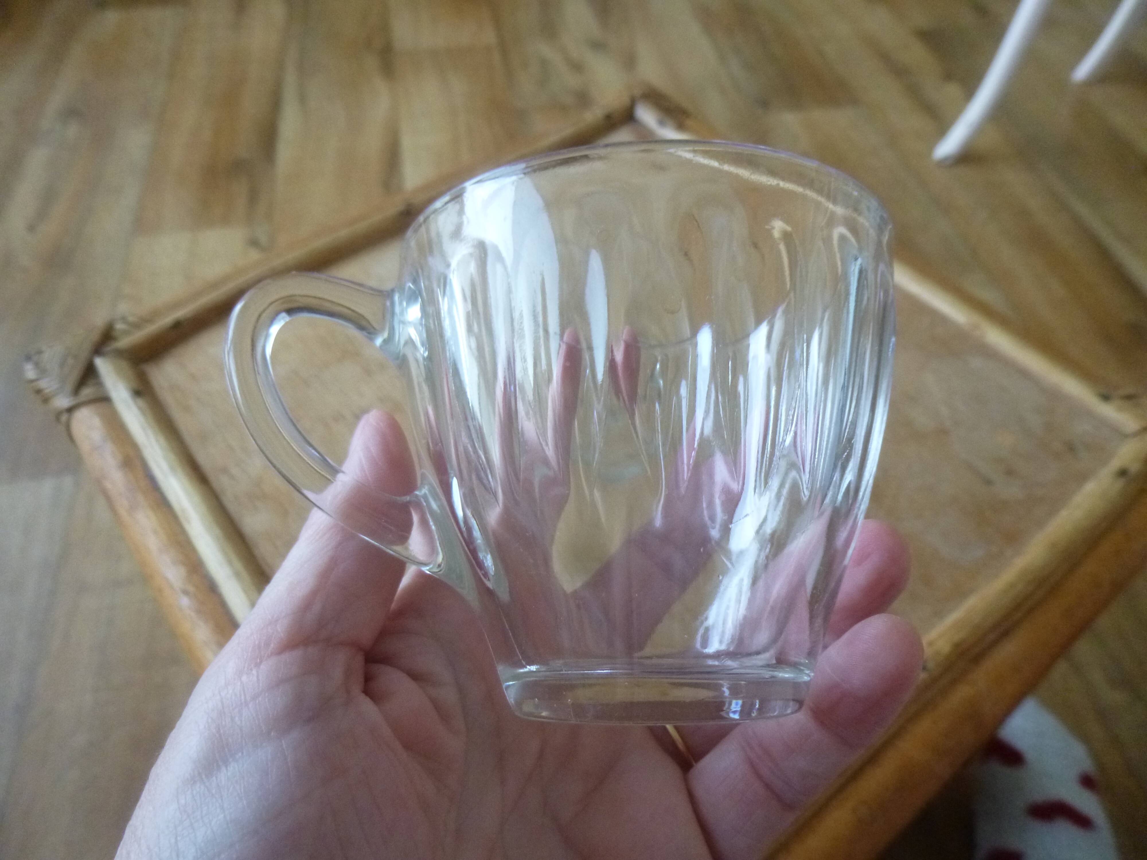 Vintage Duralex cups and saucers