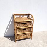 Rattan storage chest of drawers