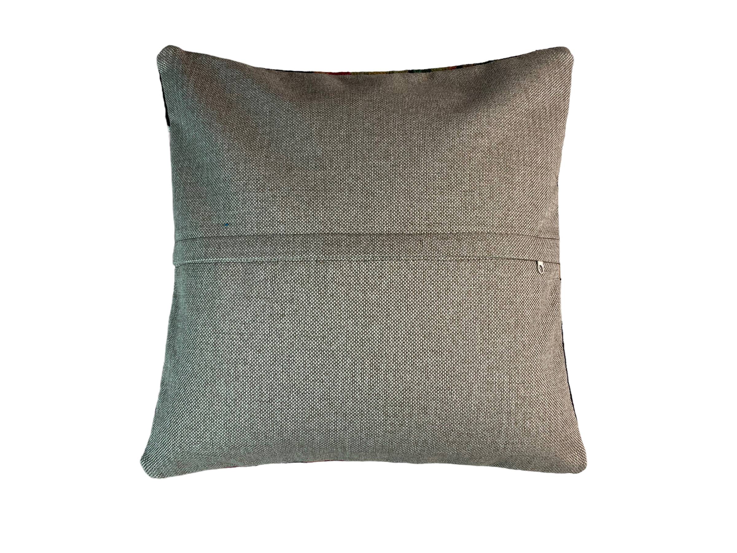Vintage turkish kilim cushion cover , 40 x 40 cm