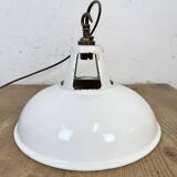Industrial White Enamel Factory Pendant Lamp from Thorlux, 1960s