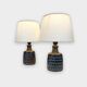 Paire de petites lampes en grès bleu Søholm par Einar Johansen Danemark