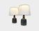 Pair of small blue stoneware lamps by Søholm by Einar Johansen Denmark