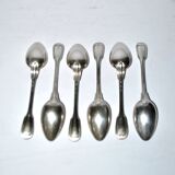 Set of 6 CHRISTOFLE Chinon coffee spoons, 14cm filet model