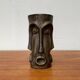 Abstract vase with a brutalist bronze face from the mid-century.