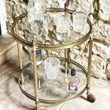 Vintage brass serving trolley