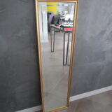 Beveled mirror golden frame 70's 34x124cm