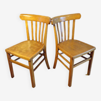 Paire de chaises de bistrot 1950