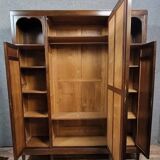 Louis Majorelle: Art Nouveau period mirrored wardrobe in Macassar and Walnut