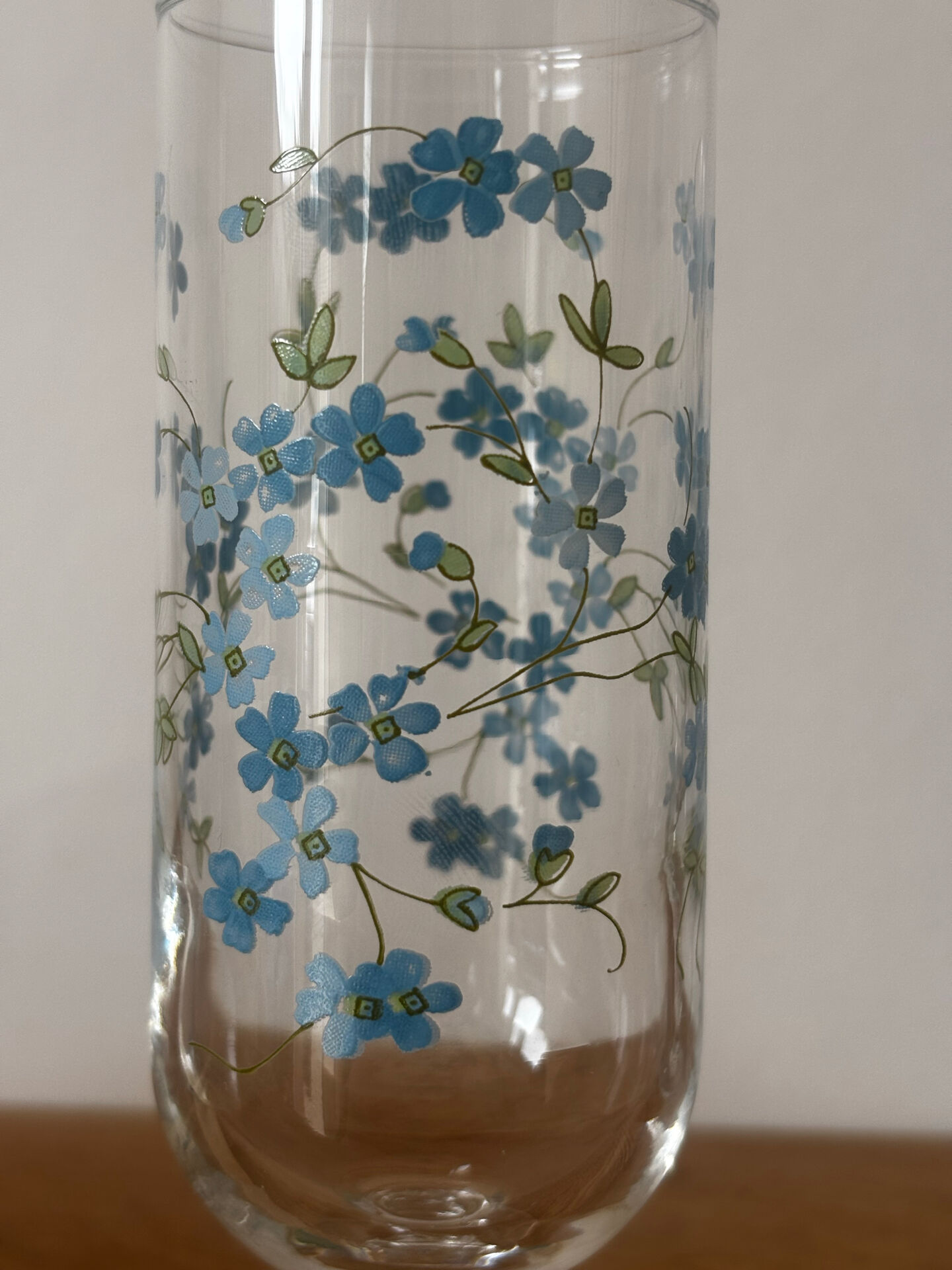 Vintage lot de 4 flûtes Arcopal véronica myosotis