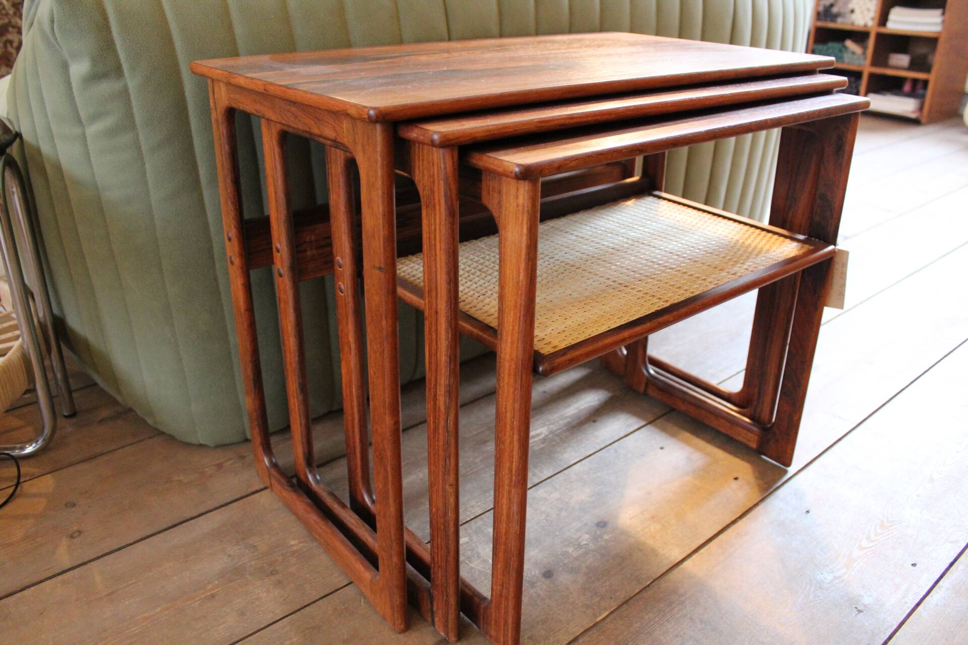 Palissander nested sidetable set by J Andersen for Silkeborg