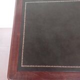 wooden desk, green leather top
