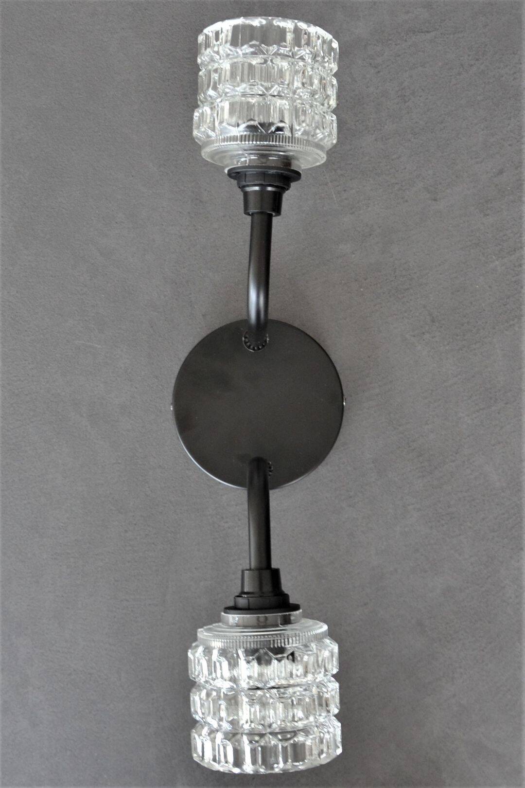 Double cut glass wall light