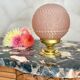 Art Deco lamp in pink glass with floral decoration