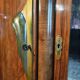 French Art Deco walnut wardrobe with mirror, 1930s