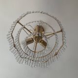 Cascade chandelier with bronze and crystal pendants