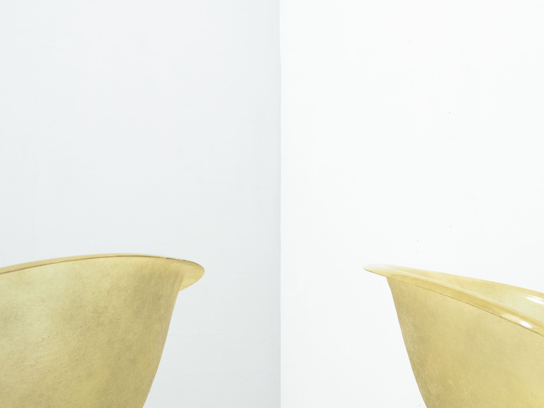 Set of two vintage fiber glass shell chairs