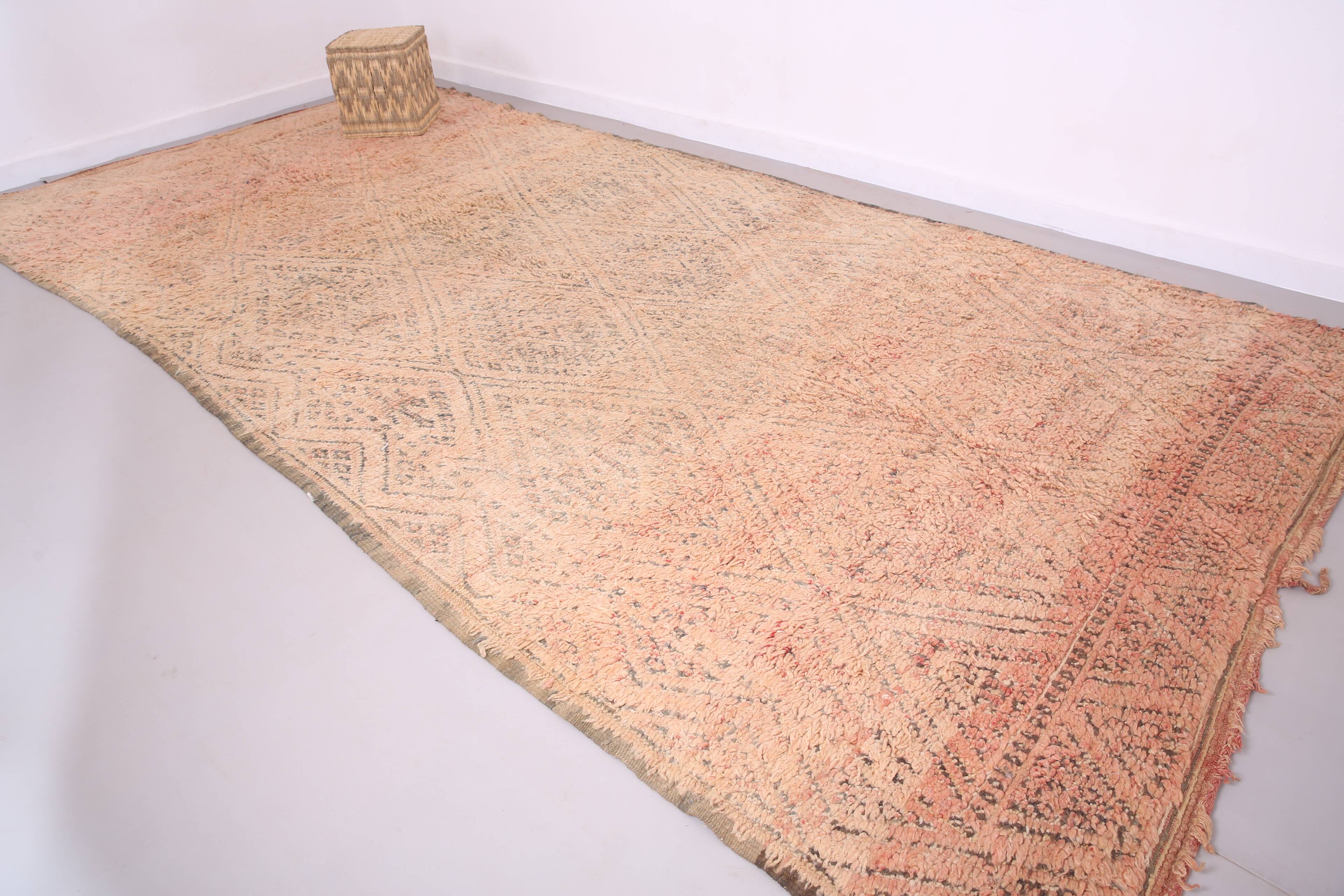 Large Vintage Beni Mguild Rug 221 x 452 cm - Old Moroccan Rug - Berber Rug