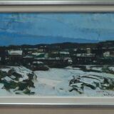 Peinture moderne suédoise, années 1960, huile sur toile, Gunnar Herman Berglund (1906-1992)
