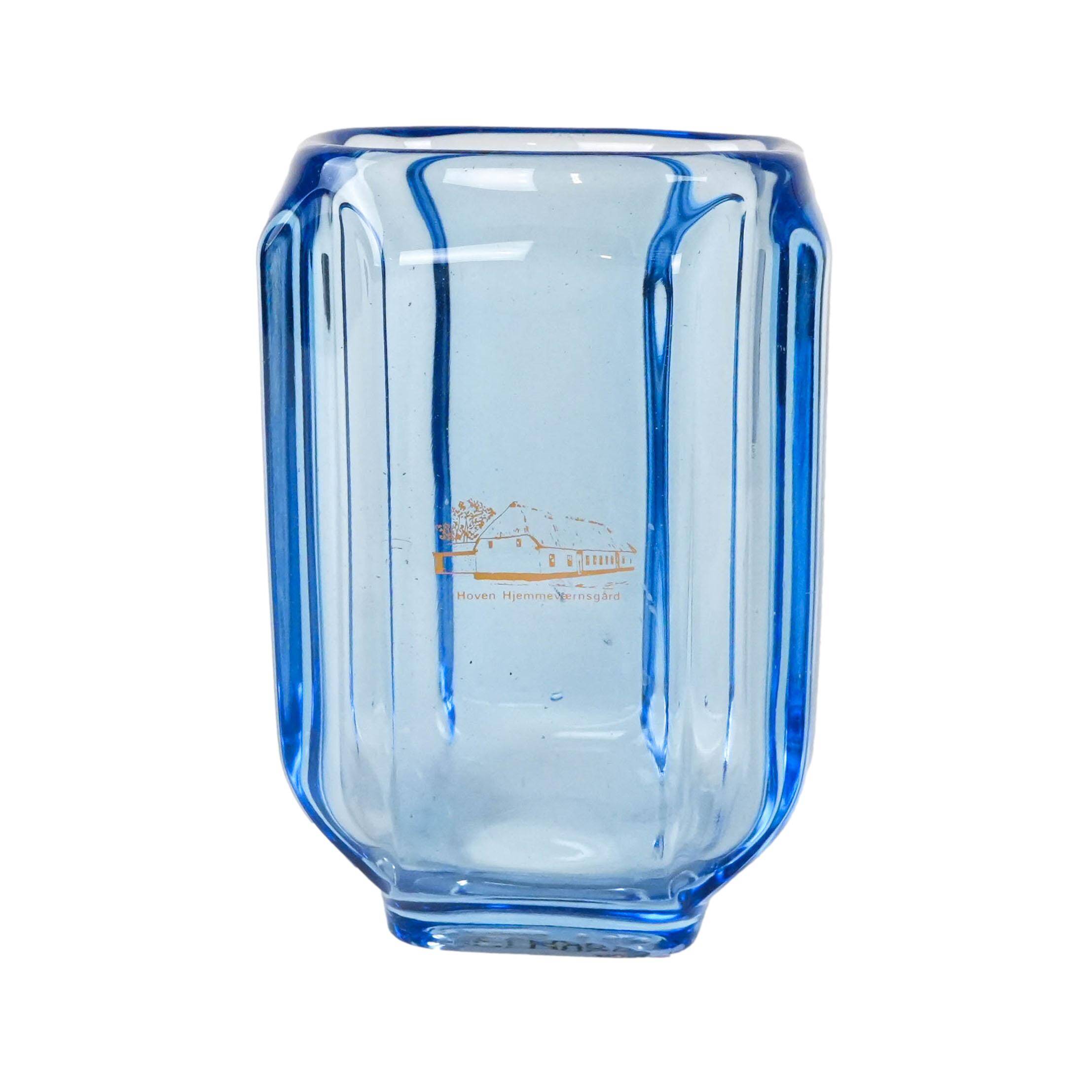 Blue glass vase, Danish design, 1960s, made in Denmark
