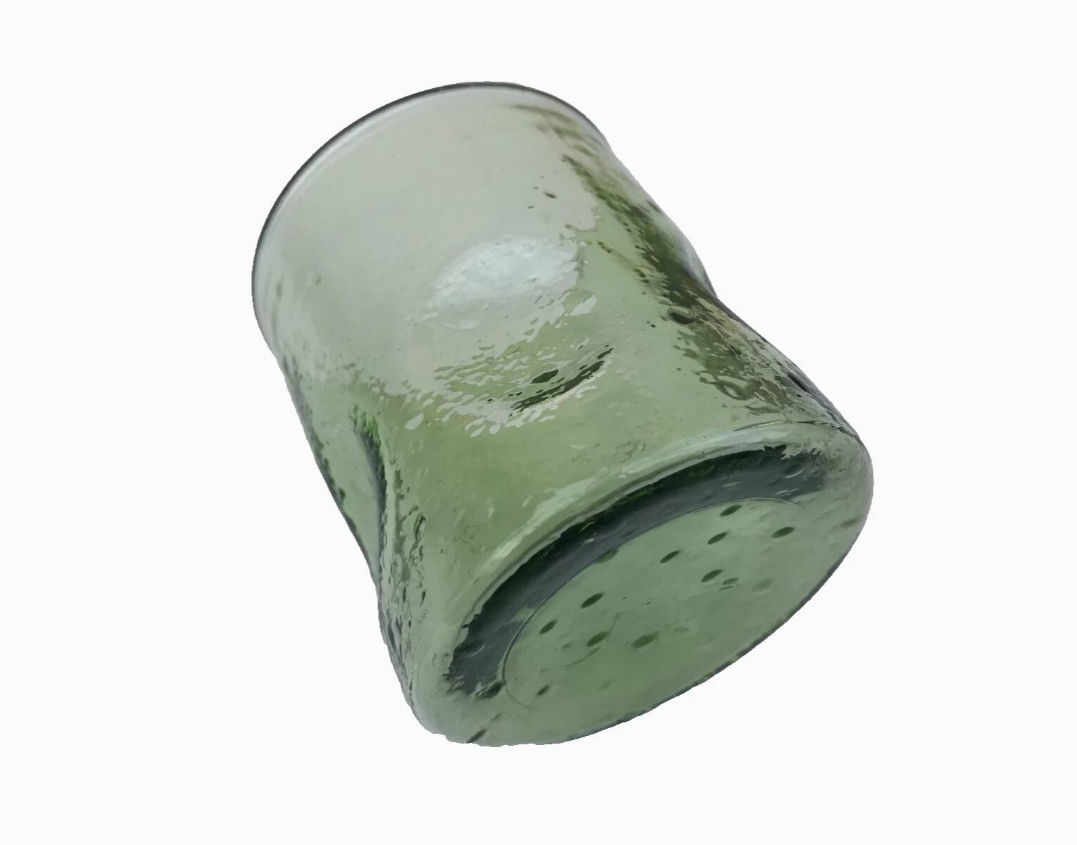 1970s (lot 3) 5 orangeade glasses Bubbled and coloured glass