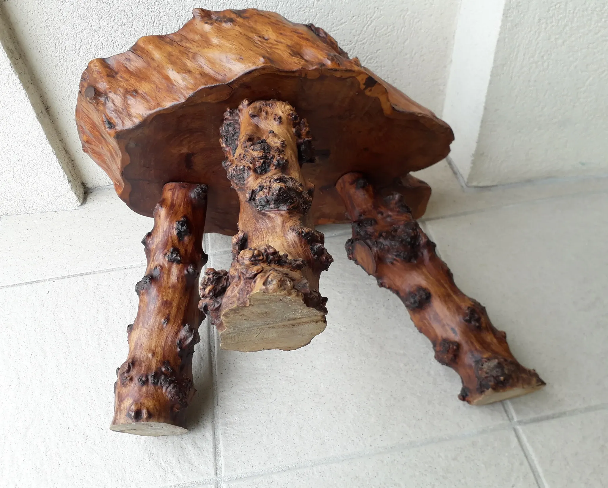 Solid wood stool