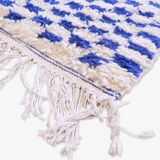 Blue Checkered Rug - 327 x 158 cm