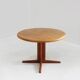 Table à manger ronde extensible en teck danoise vintage des années 1960