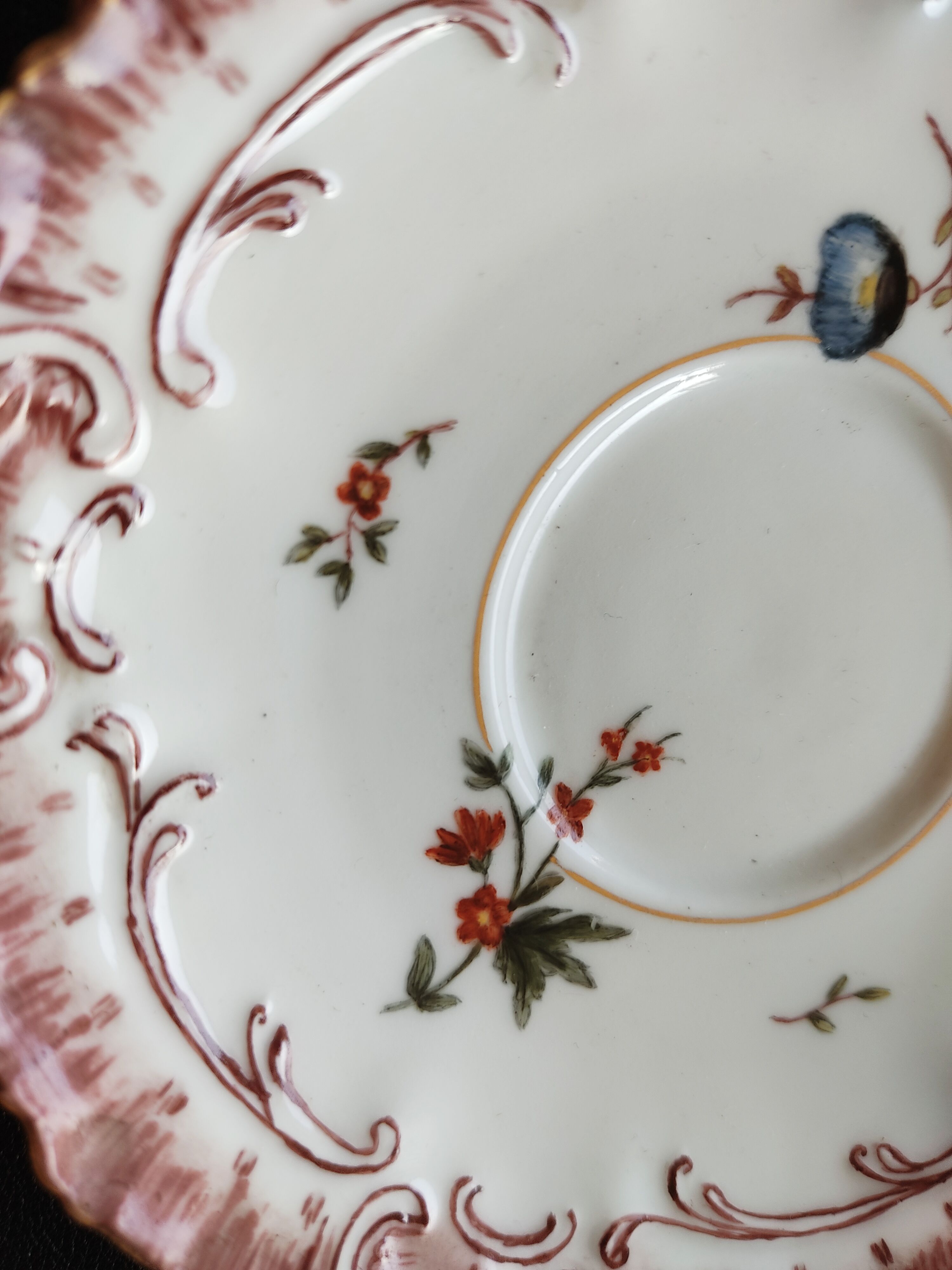 Late 19th century Limoges hand-painted undercuper of