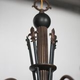 Vintage pendant light, empire brass pendant light, arrow pendant light