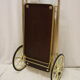 Service brass trays mahogany vintage 1960