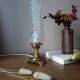 Upcycled table lamp | gold bronze & retro chic diamond tip