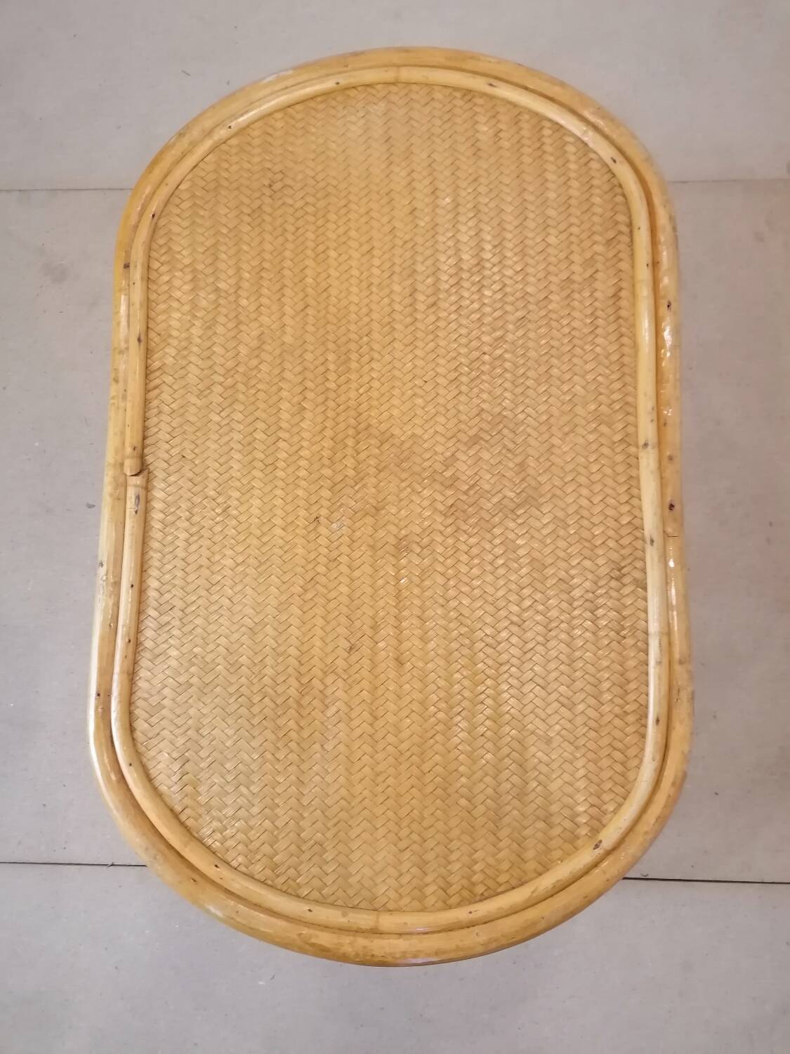 Vintage rattan and wicker coffee table