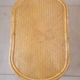 Table basse vintage en rotin et osier