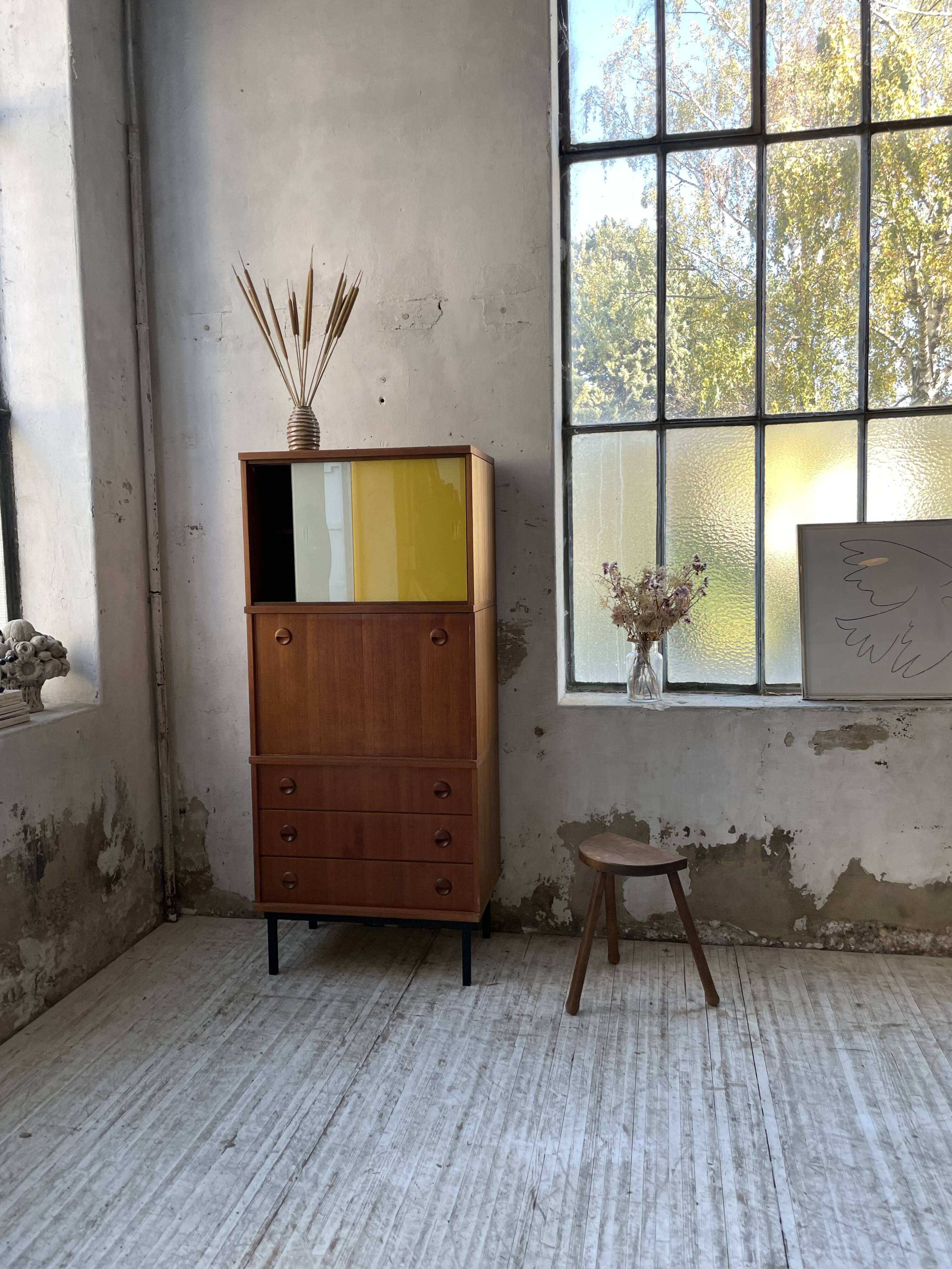 Modernist teak secretary desk, 1950s
