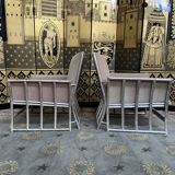 Suite of 6 shepherdess armchairs bamboo and beige velvet