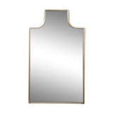 Miroir mural en forme de bouclier avec cadre en laiton, Italie