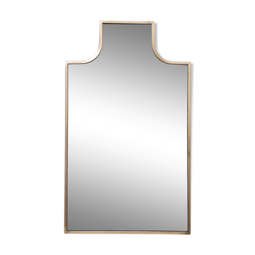Miroir mural en forme de bouclier avec cadre en laiton, Italie