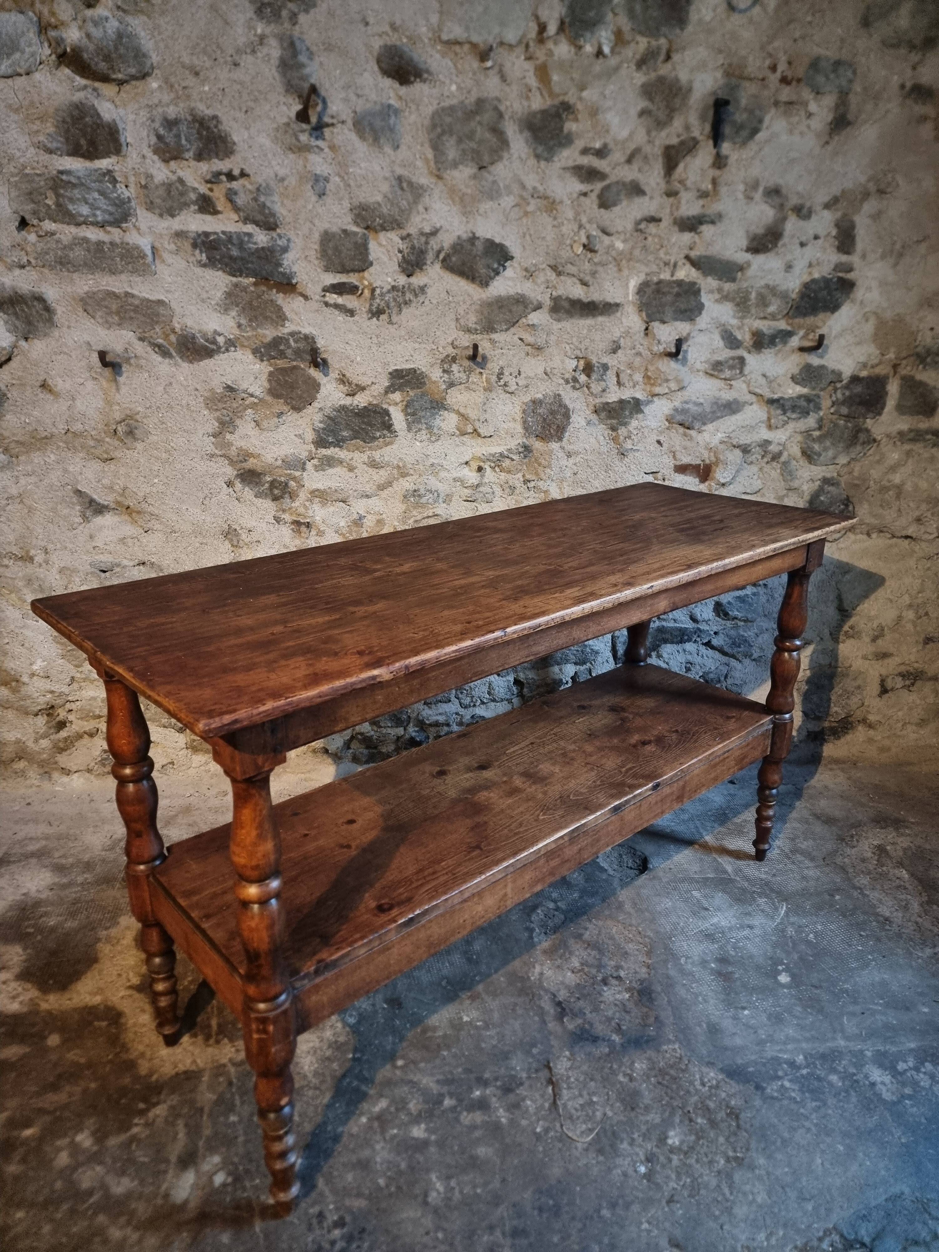 Console / service table or kitchen island French antique, 1880–1920