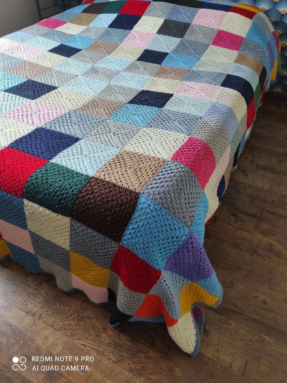 Large Vintage Granny Crochet Blanket