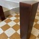 Table basse chromée bois et verre fumé années 70