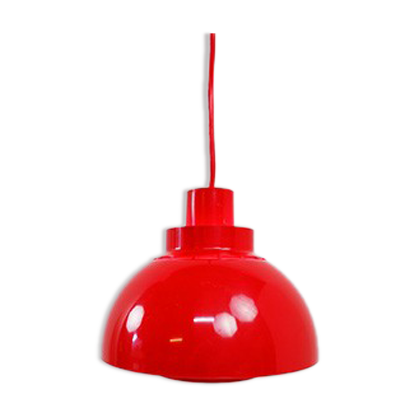 Nordisk Solar red hanging lamp, 1970s