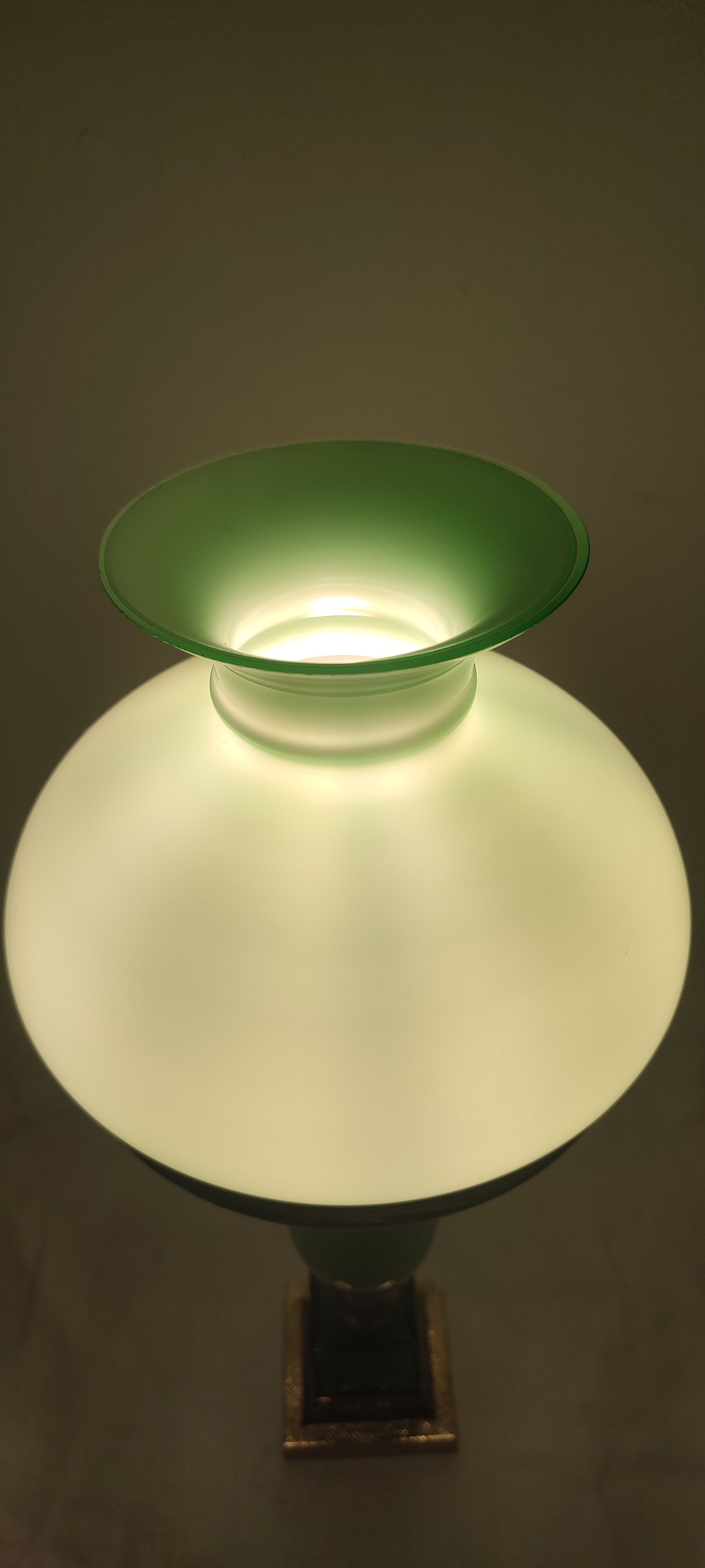 Glass and bronze table lamp, Spain, 1950