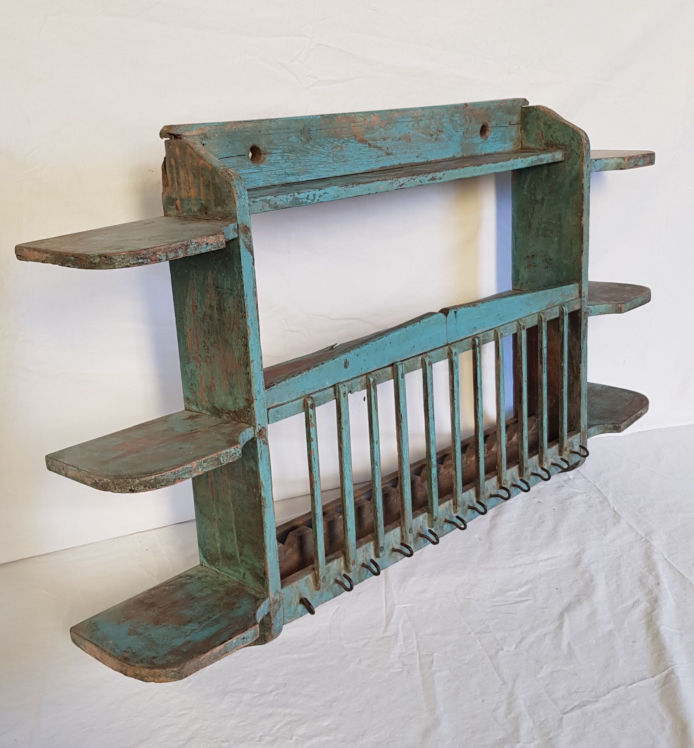Old wall shelf - Burmese teak rack - 78 x 13 x 47 cm