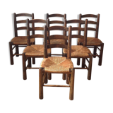 6 rustic chairs mulched brutalist style