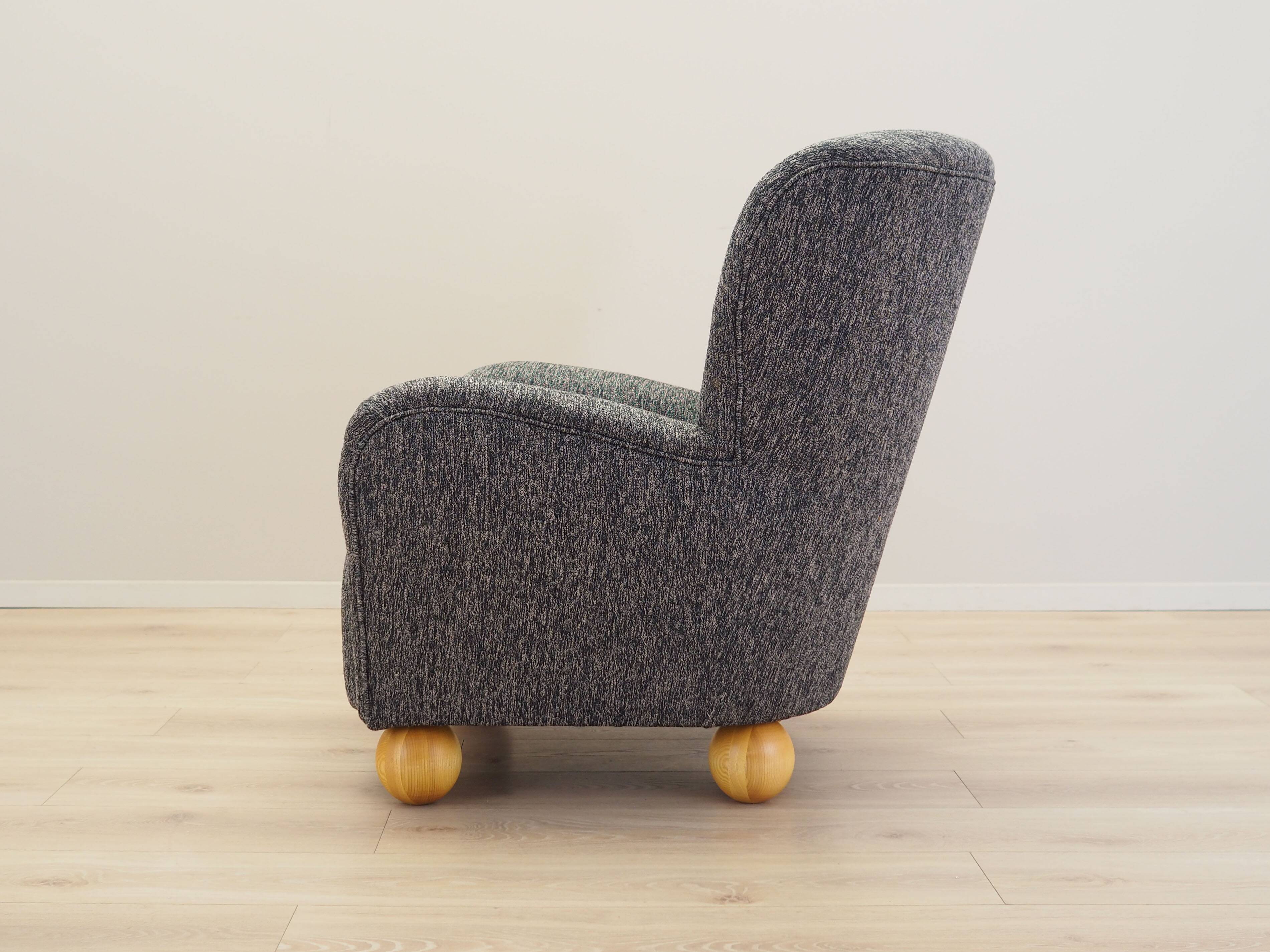 Grey armchair, Scandinavian design, production: Denmark